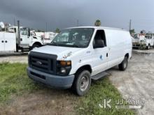 (Riviera Beach, FL) 2013 Ford E350 Cargo Van Runs & Moves)( Paint & Body Damage, Jump To Start)(FL R