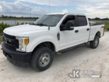 (Westlake, FL) 2017 Ford F250 4x4 Crew-Cab Pickup Truck Runs & Moves, Check Engine Light On, Body Da