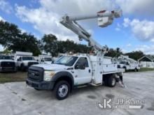 (Riviera Beach, FL) Altec L37M, Over-Center Material Handling Bucket center mounted on 2015 Ford F55