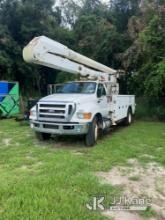 (Plant City, FL) Altec AA755-MH, Material Handling Bucket Truck rear mounted on 2013 Ford F750 Utili