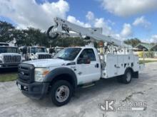 (Riviera Beach, FL) Altec AT40G, Articulating & Telescopic Bucket Truck mounted behind cab on 2015 F