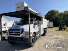 (Florence, SC) Altec LR756, Over-Center Bucket Truck mounted behind cab on 2013 Ford F750 Chipper Du