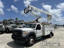 (Riviera Beach, FL) Altec AT40G, Articulating & Telescopic Bucket Truck mounted behind cab on 2015 F