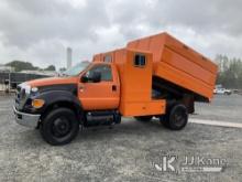 (China Grove, NC) 2012 Ford F750 Chipper Dump Truck Runs, Moves & Dump Operates) (Jump To Start, Che