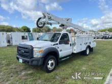 (Riviera Beach, FL) Altec AT40G, Articulating & Telescopic Bucket Truck mounted behind cab on 2016 F