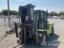 (Verona, KY) Clark DHP70 Solid Tired Forklift Runs, Moves & Operates) (Rust Damage, Hyd. Leak In Boo