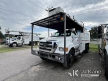 (Tampa, FL) Altec LR756, Over-Center Bucket Truck mounted behind cab on 2013 Ford F750 Chipper Dump