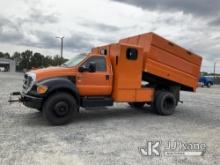 (China Grove, NC) 2013 Ford F650 Chipper Dump Truck Runs, Moves & Dump Operates) (Body/Rust Damage)