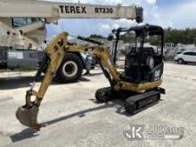 (Riviera Beach, FL) 2018 Caterpillar 301.7D Mini Hydraulic Excavator Runs, Moves & Operates)( Rust)(