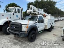 (Riviera Beach, FL) Altec AT37G, Articulating & Telescopic Bucket Truck mounted behind cab on 2014 F