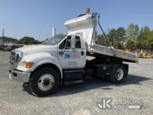 (China Grove, NC) 2011 Ford F750 Dump Truck Runs, Moves & Operates) (Check Engine Light On, Body/Pai