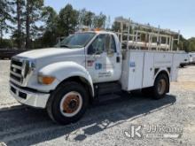 (China Grove, NC) 2008 Ford F750 Utility Truck Not Running, Condition Unknown