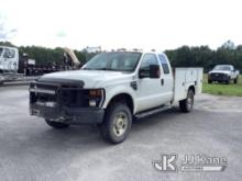 (Milton, FL) 2009 Ford F350 4x4 Extended-Cab Service Truck Runs & Moves) (Body Damage  (FL Residents