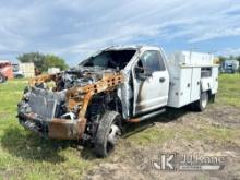 (Westlake, FL) 2019 Ford F550 URD/Flatbed Truck Not Running, Condition Unknown) (Fire Damage, Engine