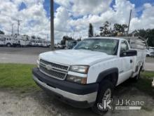 (Tampa, FL) 2005 Chevrolet Silverado 2500HD Enclosed Service Truck Not Running, Condition Unknown) (