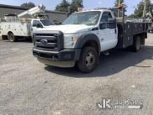 (Albertville, AL) 2012 Ford F550 Flatbed/Service Truck, (Municipality Owned) Runs & Moves) (Check En