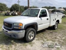 (Ocala, FL) 2006 GMC Sierra 2500 4x4 Service Truck, Municipal owned Runs & Moves) (Jump To Start, Mi