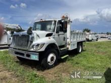 (Riviera Beach, FL) 2009 International 7300 Stake Truck Runs & Moves)( Lift Gate Inside The Bed, Rus