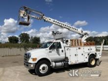 Altec AT40C, Non-Insulated Cable Placing Bucket Truck mounted on 2013 Ford F750 Utility Truck Runs, 