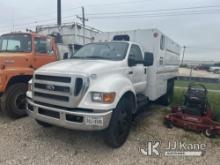 2013 Ford F750 Chipper Dump Truck Not Running, Condition Unknown, Missing Battery Terminals, No Batt