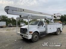 HiRanger 5FC-55, Bucket Truck rear mounted on 2008 Ford F750 Utility Truck Not Running, Condition Un