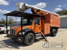 Altec LRV-55, Over-Center Bucket Truck mounted behind cab on 2011 Freightliner M2 106 Chipper Dump T