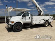 HiRanger 5FC-55, Bucket Truck rear mounted on 2000 Ford F750 Utility Truck Run, Moves & Upper Operat