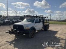 2012 Dodge Ram 4500 4x4 Crew-Cab Flatbed/Service Truck Runs & Moves) (Jump To Start, Check Engine Li