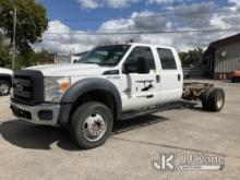 2012 Ford F550 4x4 Crew-Cab Chassis Runs & Moves) (Engine Noise) (Body/Paint Damage) (Seller States;