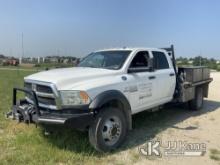 2014 RAM 4500 4x4 Crew-Cab Flatbed/Service Truck Runs & Moves) (Check Engine Light On) (Seller State