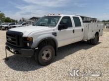 2008 Ford F450 Crew-Cab Service Truck Runs & Moves) (Jump To Start, Missing Battery, Body Damage