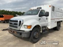 2013 Ford F650 Chipper Dump Truck Runs & Moves) (Jump To Start,  Trans Slips,  ABS Light On) (Seller