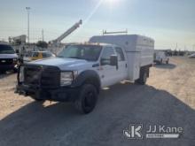 2015 Ford F550 4x4 Crew-Cab Chipper Dump Truck Runs & Moves) (Check Engine Light On) (Seller States: