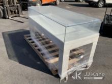 (Jurupa Valley, CA) Glass Display Table (Used) NOTE: This unit is being sold AS IS/WHERE IS via Time