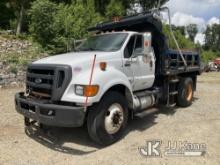 2013 Ford F750 Dump Truck Runs, Moves & Dump Operates) (Damaged Tailgate Chute, Body & Rust Damage