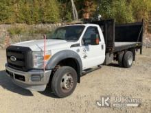 2011 Ford F550 4x4 Flatbed Truck Runs & Moves) (Rust Damage