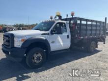 2016 Ford F450 4x4 Flatbed Truck Runs & Moves, Check Engine Light On, Body & Rust Damage, Liftgate O