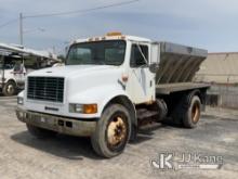 1997 International 4700 Flatbed Truck Runs & Moves, Body & Rust Damage, Passenger Side Door Does Not