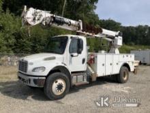 Altec DC47TR, Digger Derrick rear mounted on 2014 Freightliner M2106 Flatbed Truck Runs & Moves) (Up