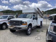 1999 Ford F450 Service Truck Not Running, Condition Unknown, No Keys, Driveshaft Removed, Rust Damag