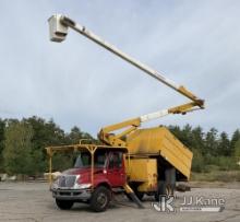 Terex/HiRanger XT60, Over-Center Bucket Truck mounted behind cab on 2013 International 4300 Chipper 