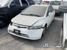 2007 Honda Civic Hybrid 4-Door Hybrid Sedan Not Running, No Key, Body Damage, Missing Headlight, Eng