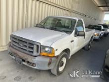 2000 Ford F-250 SD Pickup Truck Runs & Moves) (Interior Stripped Of Parts, Paint Damage, Missing Tai