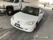 2005 Honda Civic 4-Door Sedan Runs & Moves, Paint Damage , Bad Battery