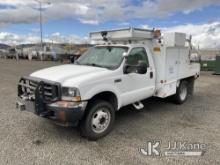 2002 Ford F450 4x4 Flatbed/Service Truck Runs & Moves) ( Seller States: Climate Control Issues. Driv