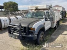 2010 Ford F550 4x4 Flatbed/Service Truck Not Running, Condition Unknown, Check Engine Light On) (Sel