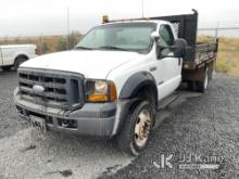 2007 Ford F550 4x4 Flatbed Truck Runs & Moves) (Seller States: Overall: good
Engine: good
Transmis