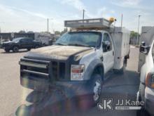 2009 Ford F550 4x4 Flatbed/Service Truck Runs & Moves) (Seller States: Engine smokes, needs new turb