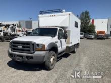 2005 Ford F550 4x4 Enclosed High-Top Service Truck Runs & Moves) (Jump to Start