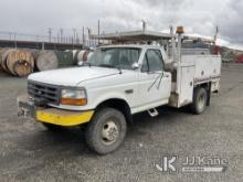 1997 Ford F350 4x4 Flatbed/Service Truck Runs & Moves) (Seller States. Overall: poor, Engine: good, 